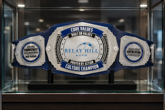 Up close to the champion belt | Hotchkiss Auto Repair